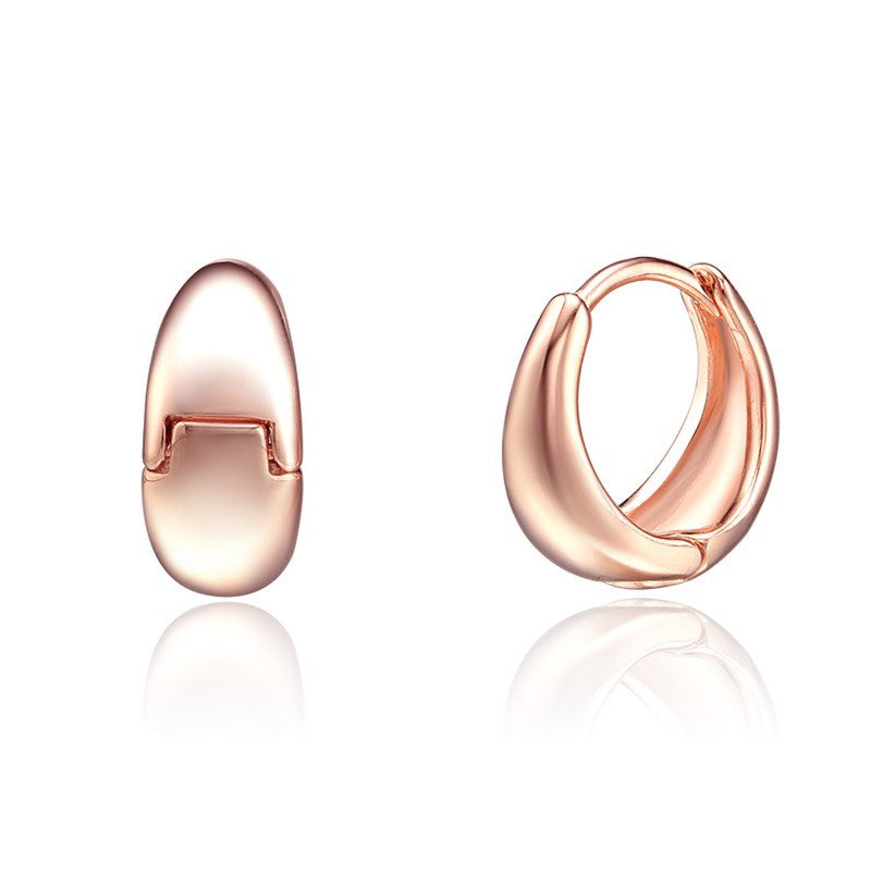Rose Gold Hinged Huggie Earrings