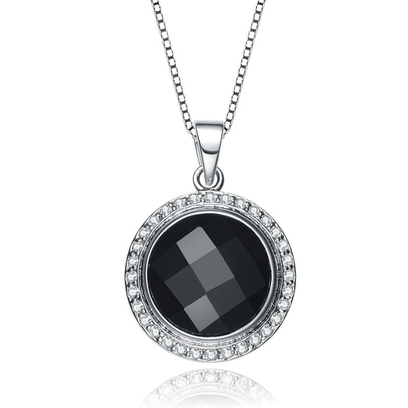 Round Black Agate Necklace