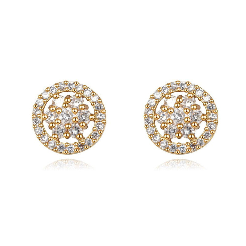 Gem Flower Stud Earrings