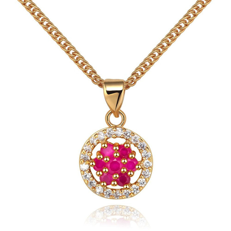 Red Gem Flower Necklace
