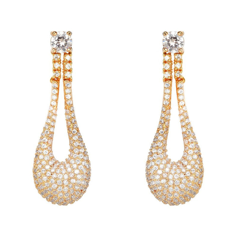 Sparkling Pave Tear Water Drop Stud Earrings