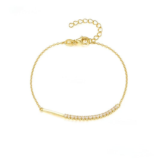 Gold Quarter Eternity Tennis Bracelet Chain