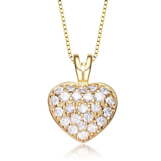 Sparkling Golden Heart Necklace