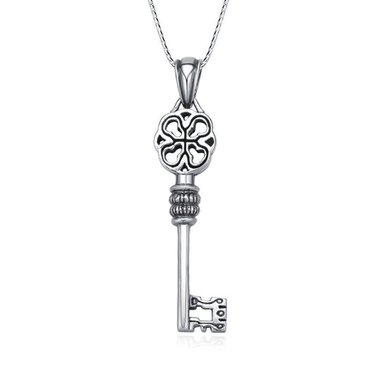 Sterling Silver Clover Key Pendant