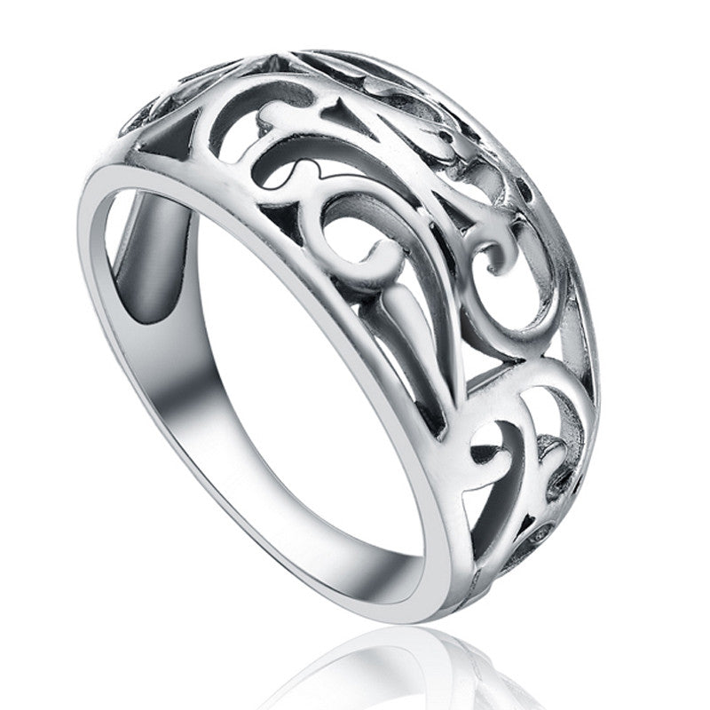 Sterling Silver Vintage Carved Ring