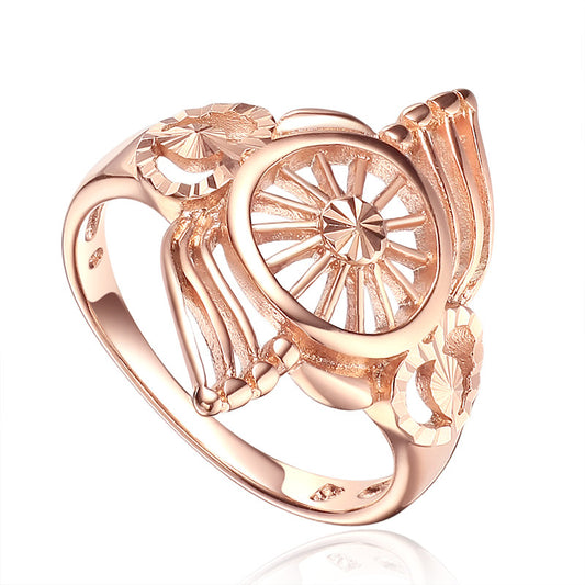 14 Spoke Wheel Rose Gold Ring